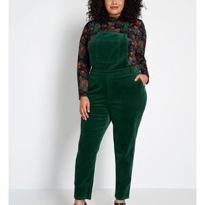 Modcloth Dark Green Cordoury Overalls